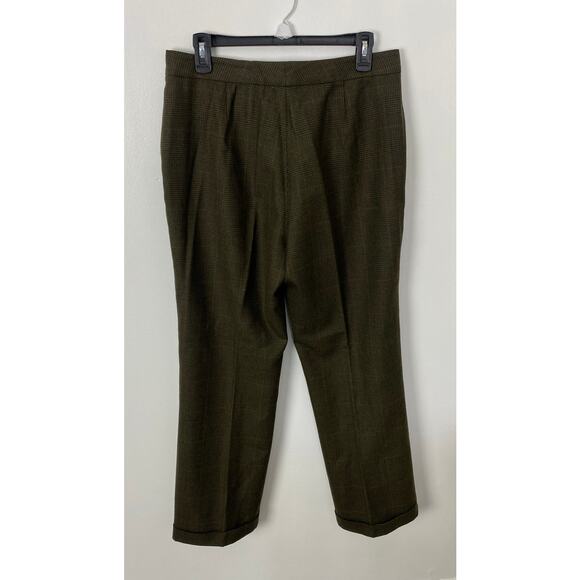 VTG Lauren Ralph Lauren houndstooth plaid wool flat front lined dress pants 10 - Picture 4 of 5